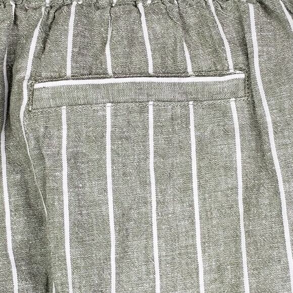 Beach Lunch Lounge Womens Olive WTB1861 Linen Wide Leg Cropped Pants Size Small - Picture 5 of 7